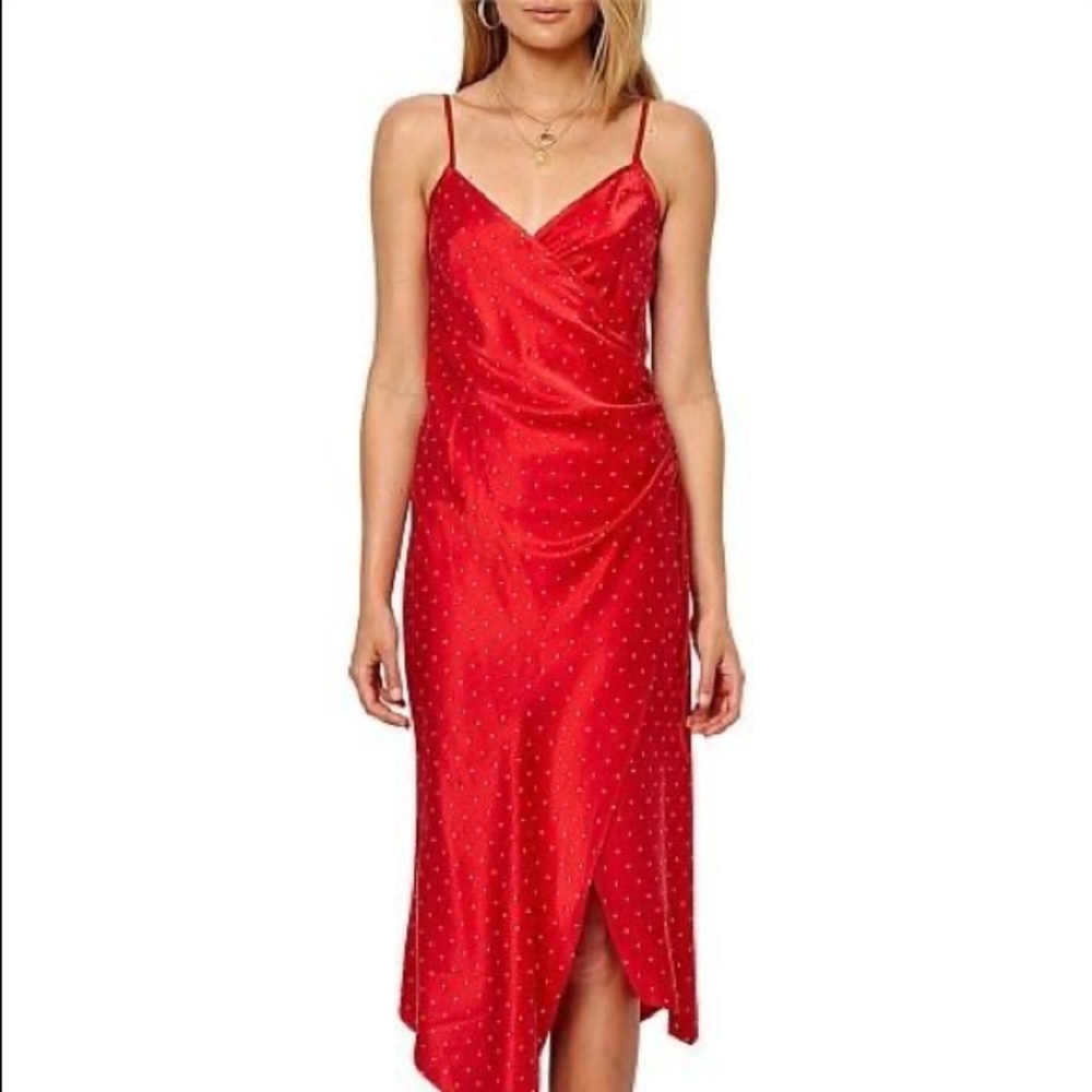 Bec & Bridge Red Tulipe Midi Dress Size 6 NWT